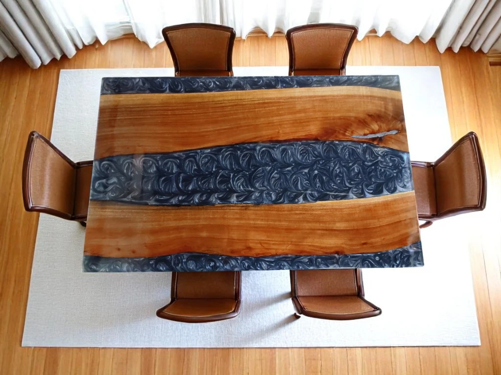 Custom Dining Room Epoxy Table - Luxurious Furniture 